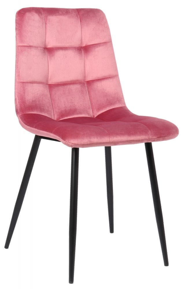BHM Germany Jedálenská stolička Tilde, zamat, ružová
